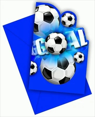 Produktbild von Fußball blau Einladungsk. & Umschl. 6S