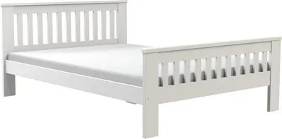 Obrázok produktu pre Manželská drevená posteľ 140x200 MEBANE - biela borovica