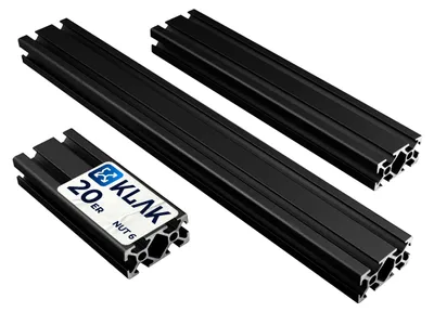Produktbild von KLAK 20/40 - Aluprofil 20x40mm Nut 6 Aluminium Systemprofil Typ I schwarz 1900mm