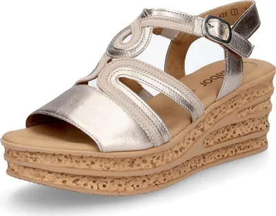 Produktbild von Gabor Damen Keilsandalette beige metallic