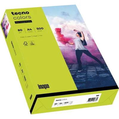 Immagine prodotto di tecno 88324414 carta copiativa tecno colori verde brillante DIN A4 80 g/m² 500 fogli