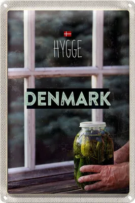 Produktbild von Blechschild Reise 20x30cm Dänemark Gurken im Glas Fenster