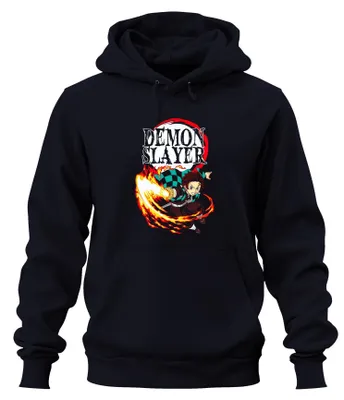 Immagine prodotto di Demon Slayer Tanjiro Kamado Hinokami Kagura Anime Gift Unisex Felpa con cappuccio, Navy, XXL