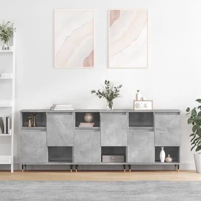 Produktbild von Sideboards 3 Stk. Betongrau Holzwerkstoff