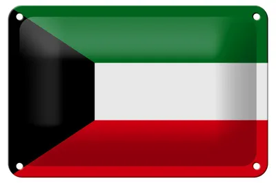 Produktbild von Blechschild Flagge Kuwaits 18x12cm Flag of Kuwait Dekoration