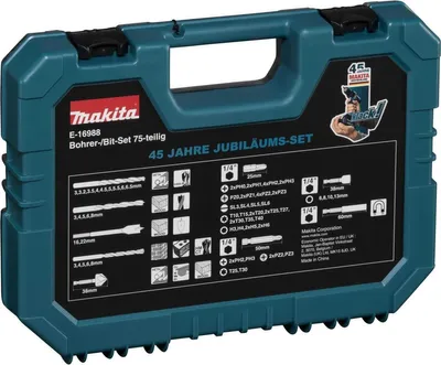 Image de Makita Kit de forets à embouts 1/4'' 75 pcs. en coffret ( E-16988 ) Phillips / Pozidriv / Fente / Hex / Torx