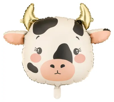 Obrázek produktu pro Fóliový balón Kráva 57x47cm pro vzduch nebo helium Bílý Černý Růžový