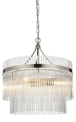 Immagine prodotto di Lampada a sospensione MARIETTA in nichel, 3xE14x15W, vetro, dimensioni: 168x40x40 cm, IP20, Endon