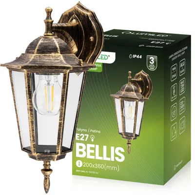 Produktbild von LUMILED Laterne Außenwandleuchte Vintage Außenleuchte 230V Wandlampe Wandleuchte Aluminium Glas Patina IP44 E27 Fassung abwärts Aussen