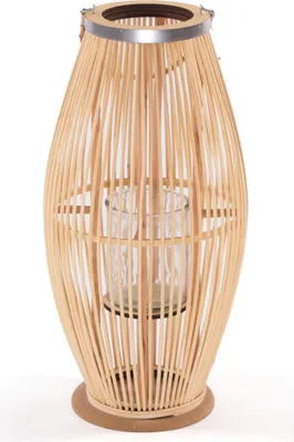 Produktbild von Deko  LATERNE "ZYA" |  Bambus | Natur Windlicht | Größe: 60 cm