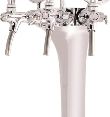 Produktbild von Komplett Set - Schanksäule Chrom, 3-leitig, elegant, "!"
