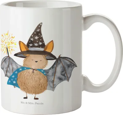 Produktbild von Mr. & Mrs. Panda Tasse Fledermaus Zauberer - Weiß - Geschenk, Kaffeetasse, Kaffeebecher, Keramiktasse, Frauen, Gute Laune, Fledermäuse, Keramikbecher, Reinsteigern