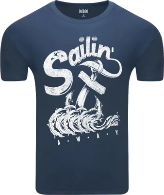 Produktbild von Diarbo Herren T-Shirt mit Meeresdruck Wegsegeln Blau Gr.M