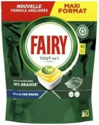 Produktbild von Fairy Original All in One Spülmaschinentabs, Zitrone, 43 Kapseln, wirksam auch auf eingebranntem Fett