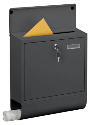 Produktbild von Briefkasten mit Zeitungsfach - Metall, matte Oberfläche