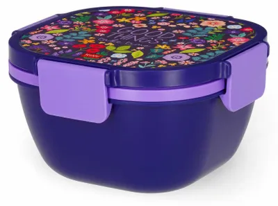 Produktbild von Legami Lunch Box Flowers, mit herausnehmbarem Behälter, Brotdose, Frühstücksdose, 1.7 L, LBS0004