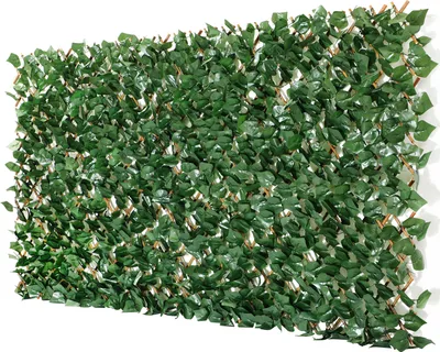Produktbild von Erweiterbarer Gitterzaun aus Weide mit künstlichem Blattwerk aus Süßkartoffelblätter 100x200cm Sichtschutz Balkon Garten und Dekoration Wohnzimmer
