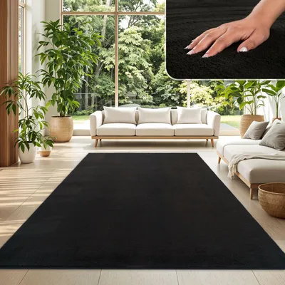 Produktbild von TT Home Wohnzimmer Teppich Kurzflor Anti-Rutsch Rückseite Unifarben Modern Waschbar Größe 120x170 cm