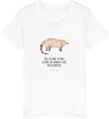 Produktbild von Mr. & Mrs. Panda Kleinkinder T-Shirt Nasenbär 12-14 Jahre (152/164) - Weiß - Geschenk, Teenager, Kindershirt, Kinder Jungen, Kleinkind, Lustige Sprüche, Nasenbären, Bär