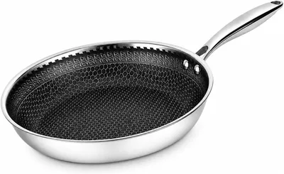 Produktbild von Roland Bratpfanne Edelstahl – Induktionsgeeignet – Antihaftbeschichtung, Camping – 28 cm – Spülmaschinenfest & kratzfest