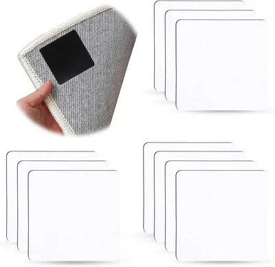 Produktbild von Teppichstopper 10x10 cm, 10 Stück, doppelseitig, waschbar, wiederverwendbar, für Teppich