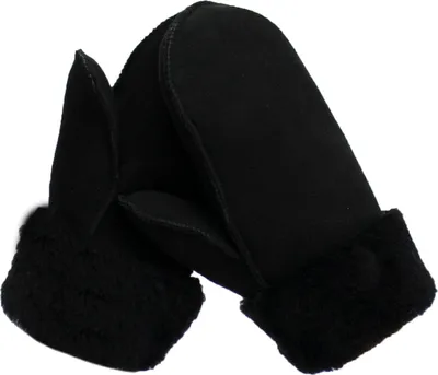 Produktbild von Fäustlinge Faust Handschuhe aus Lammfell mit Veloursleder HDS-FAUST1 Schwarz M (8) Handumfang ca.19cm