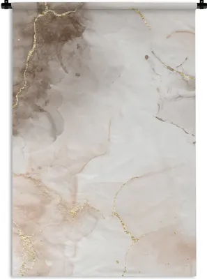 Produktbild von MuchoWow® Wandteppich Wandbehang Marmor - Gold - Linie 60x90 cm Tapisserie Dekoration Wandtuch - Foto-Teppich - Abwaschbar