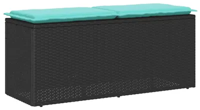 Obrázek produktu pro vidaXL Zahradní lavice s polštáři černá 110x40x44 cm Poly ratan