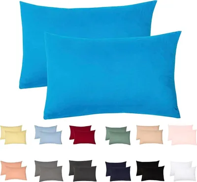 Produktbild von Jersey Kissenbezug 2er Set 50x70 cm 100% Baumwolle Dunkeltürkis