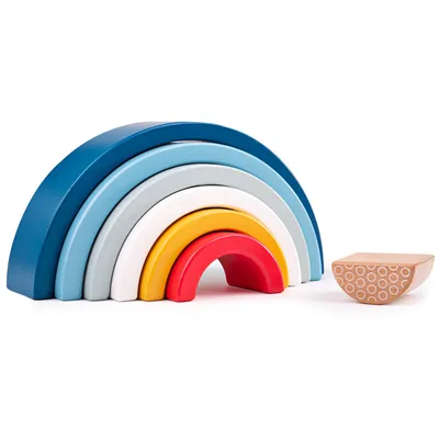 Produktbild von BigJigs Holz Regenbogen Stapelspielzeug - - 7-teilig