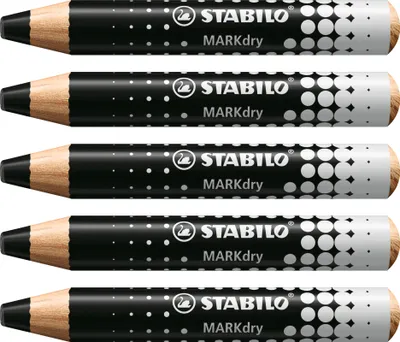 Produktbild von STABILO Whiteboard- und Flipchartmarker - MARKdry - 5er Pack - schwarz