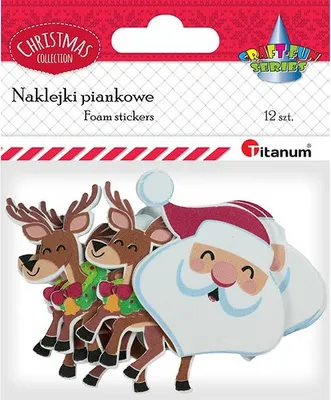 Immagine prodotto di Naklejki piankowe 12 szt renifer głowa Mikołaja