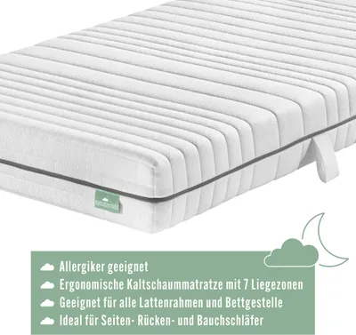 Produktbild von Matratzenheld Wellness 7-Zonen Kaltschaummatratze | 160 x 200 cm | 18cm | H2