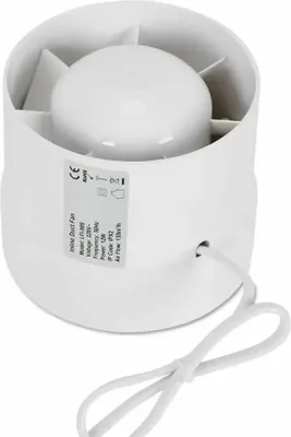 Obrázek produktu pro Trubkový ventilátor, účinné odsávání vzduchu, tichý provoz, BÍLÁ