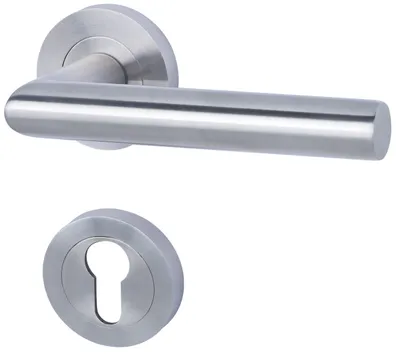 Produktbild von Rosettengarnitur für Türen mit Profilzylinderlochung, Drücker/Drücker, Schraubrosette Ø52mm