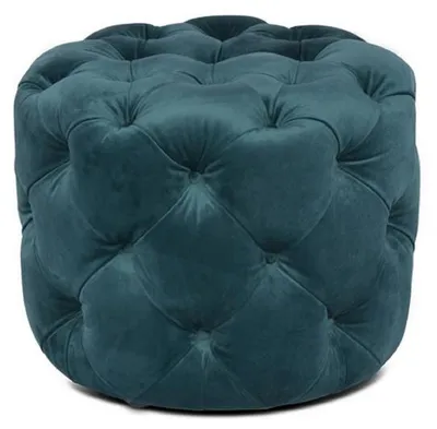 Image de Casa Padrino Luxe Chesterfield Samt Tabouret Vert Ø 53 x H. 41 cm - Tabouret Rond - Meubles Chesterfield