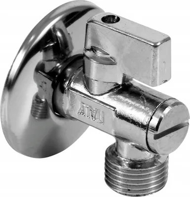 Zdjęcie produktu dla Kątowy zawór kulowy z filtrem do kranu i spłuczki 1/2x3/8"