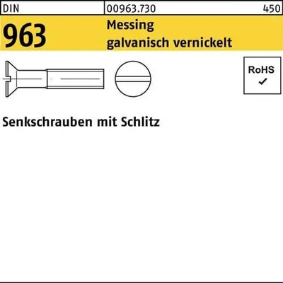 Produktbild von Reyher  Senkschrauben DIN 963 Messing M 5x10 vern. (200 Stück)