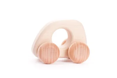 Produktbild von Bajo Mini Car Motorikspielzeug aus Massivholz, 7x5x5 cm, leicht greifbar für Babys
