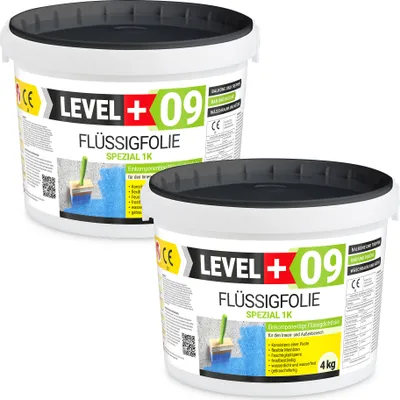 Produktbild von Dichtfolie 8kg Flüssigfolie Bad und Balkon Abdichtung Wasserdicht LEVEL+ RM09