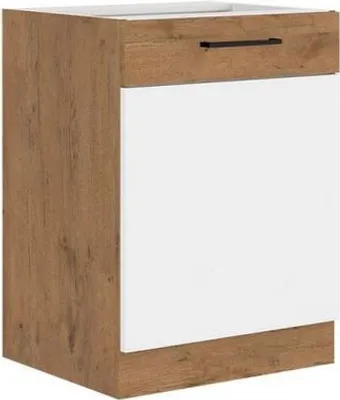 Obrázek produktu pro Dolní jednodveřová kuchyňská skříňka 60 cm ZHILAN - dub lancelot / lesklá bílá