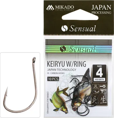 Produktbild von 10 x MIKADO KEIRYU Angelhaken mit Öhr Brassenhaken für Made Wurm Maiscocktails  # 6