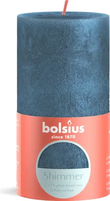 Obrázok produktu pre Sviečka Bolsius Shimmer Blue - 13 cm / ø 7 cm