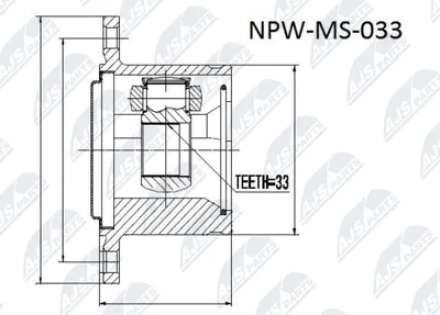 Produktbild von NTY Gelenksatz Antriebswelle Getriebeseitig Vorne Rechts für MITSUBISHI PAJERO III (V7W, V6W) NPW-MS-054