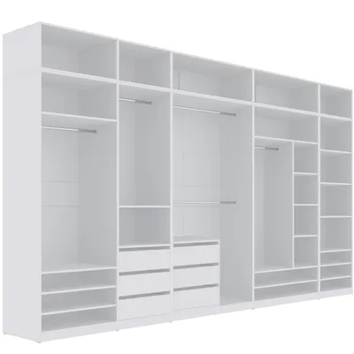 Produktbild von Marmex Möbel TRES R/N SET Kleiderschrank ohne Türen mit Aufsätzen380x246x51cm Weiß
