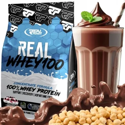 Immagine prodotto di Real Pharm Concentrato di proteine del siero di latte WPC 700 g di proteine in polvere, gusto: CIOCCOLATO E NOCCIOLA