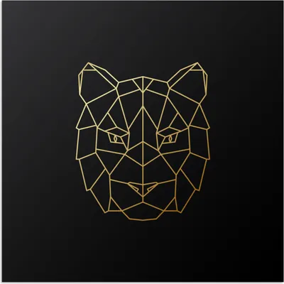 Produktbild von MuchoWow® Poster Tiger - Tier - Gold 50x50 cm - Wohnzimmerdekoration