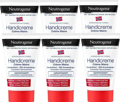 Produktbild von Neutrogena Norwegische Formel konzentrierte Handcreme trockene Hände 6x 50 ml