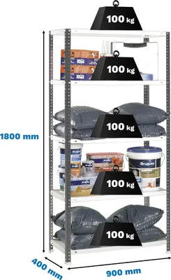 Produktbild von Metallregal COMFORT 5/400 ANTRACITE/BRANCO