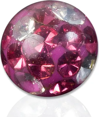 Produktbild von viva-adorno 1,2 x 5mm Piercing Schraubkugel Ersatzkugel Epoxy Multikristall Ferido verschiedene Farben und Größen Z440,7 Fuchsia Klar